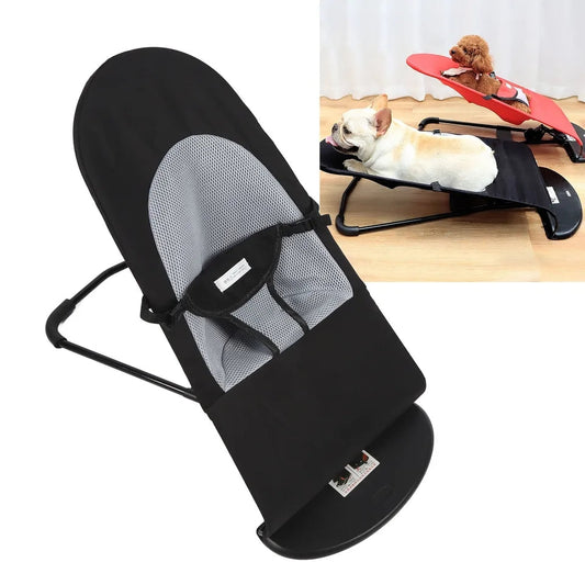 Pet Rocking Chair - Adjustable Foldable Dog Seat With Sturdy Steel Frame