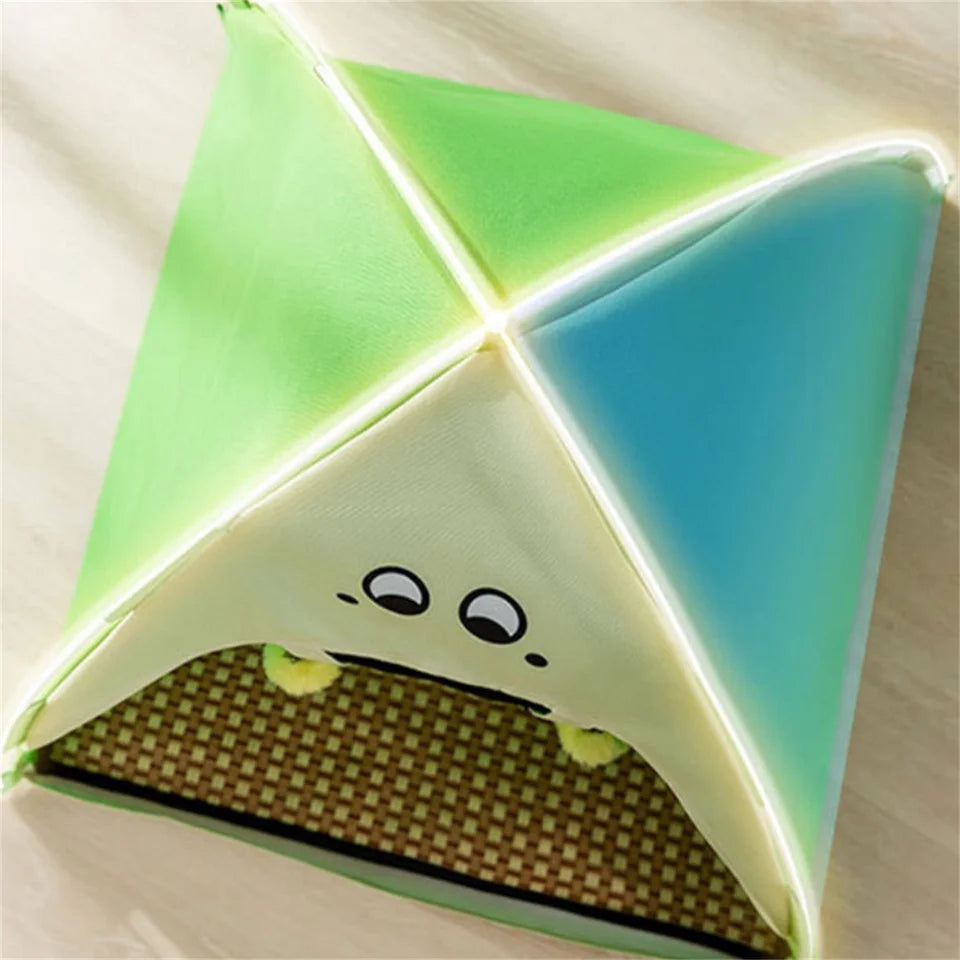 Pet Sun Protection Tent – Portable Dog Sun Umbrella & Elevated Bed Shade