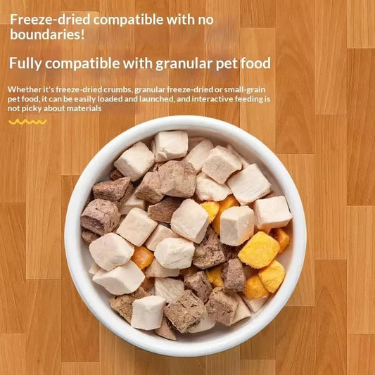 Portable Pet Freeze Dried Treat Launcher Large Capacity Interactive Feeder IQ Training Leaky Food Toy One Click For Dog Cat Play