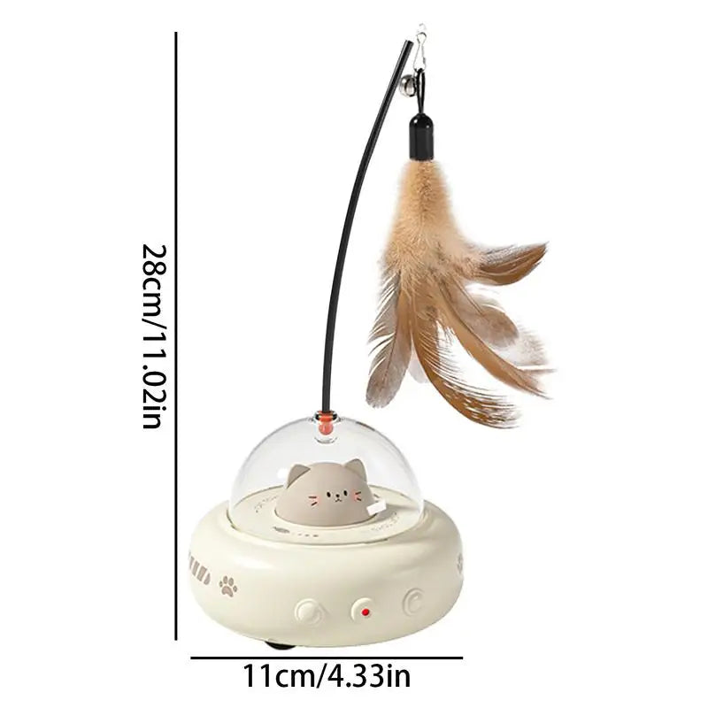 Electric Cat Toy - Interactive Feather Wand Rechargeable Pet Toy for Cat Chasing