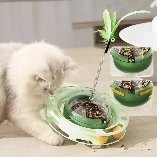 Cat Toy Roly-poly Toy Can Leak Food with Cat Teaser Self Pleasure and Interactive Toy Detachable and Washable Pet Supplies