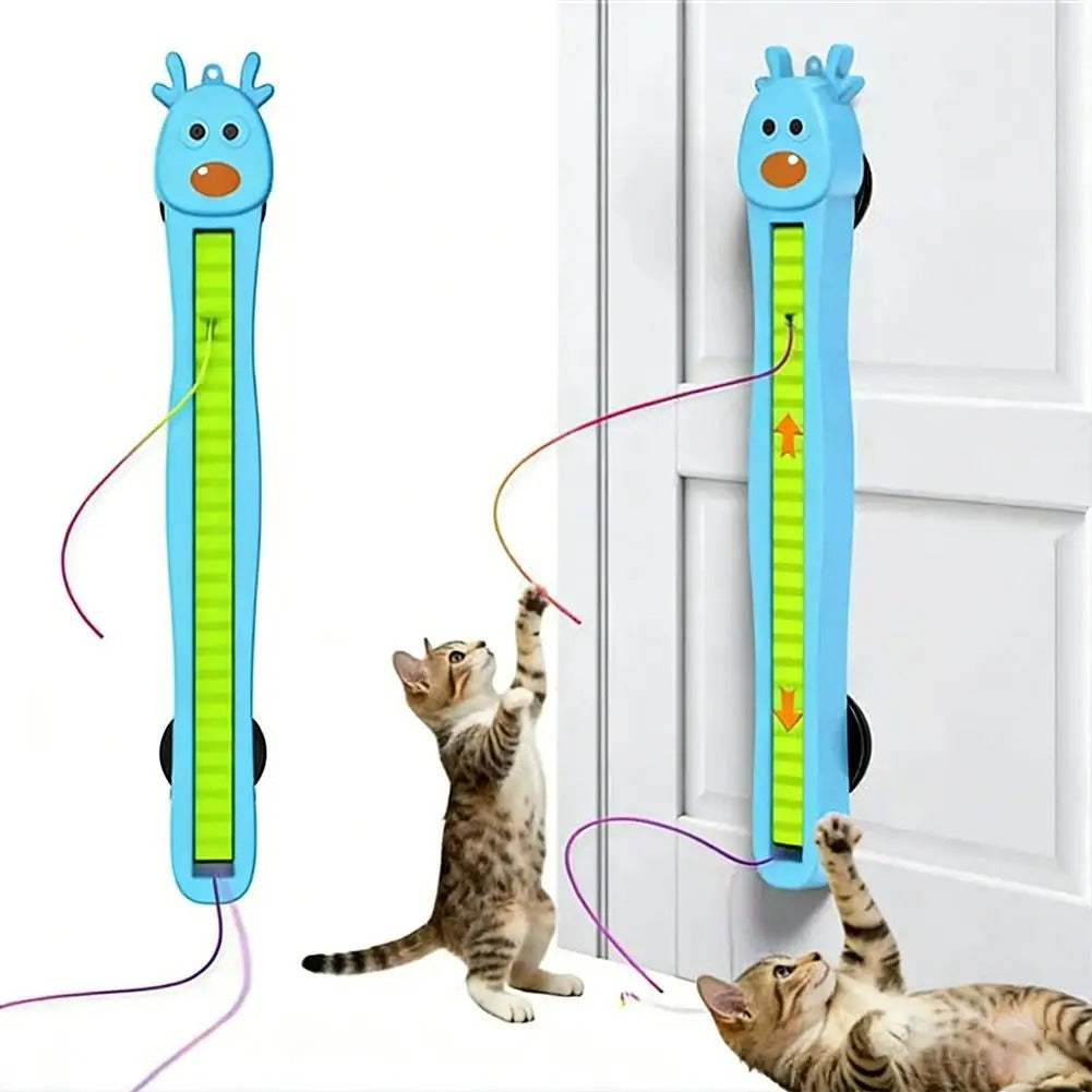 Wall Mounted Auto Motion Flying Rope Cat Toy Quiet String Interactive Adjustable Modes Electric Teasing Kitten Toy for Boredom