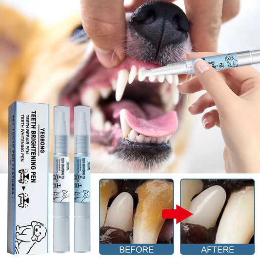 Pet Teeth Cleaning Pen - Dog Teeth Whitening & Tartar Removal Kit With Soft Brush