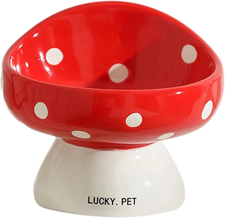 Raised Cat Bowls - Ceramic Elevated Bowl | Easy Clean, Non Spill Cat Food Bowls