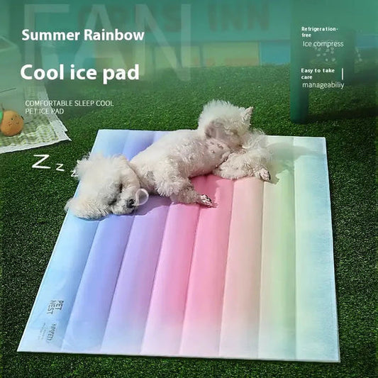 Summer Dog Cooling Bed – Portable Pet Cooling Mat with Ice Layer Technology