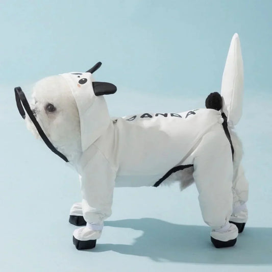 Small Dog Raincoat - Waterproof Full Coverage Rain Gear with Rain Shoes