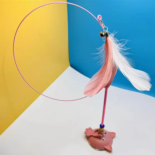 Cat Teasing Stick – Interactive Suction Cup Toy for Feline Play & Agility
