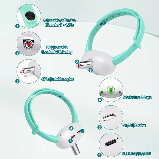 Automatic Cat Toy – USB Rechargeable LED Cat Light Collar with Adjustable Soft Light