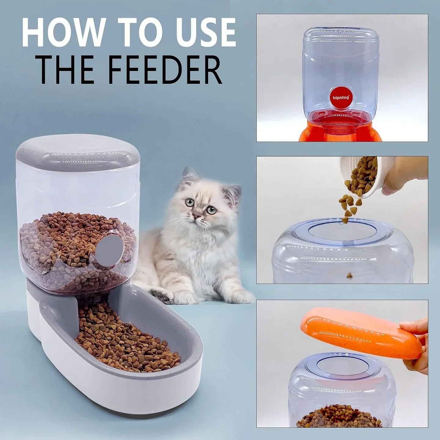 Automatic Pet Feeder - Gravity Dog Feeder With Large Capacity Dispenser