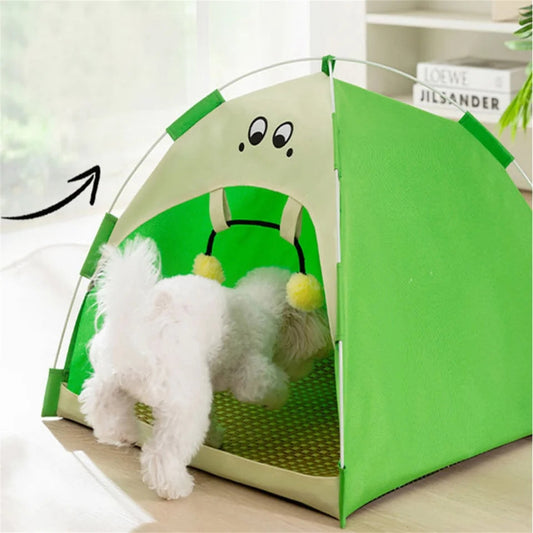 Pet Sun Protection Tent – Portable Dog Sun Umbrella & Elevated Bed Shade