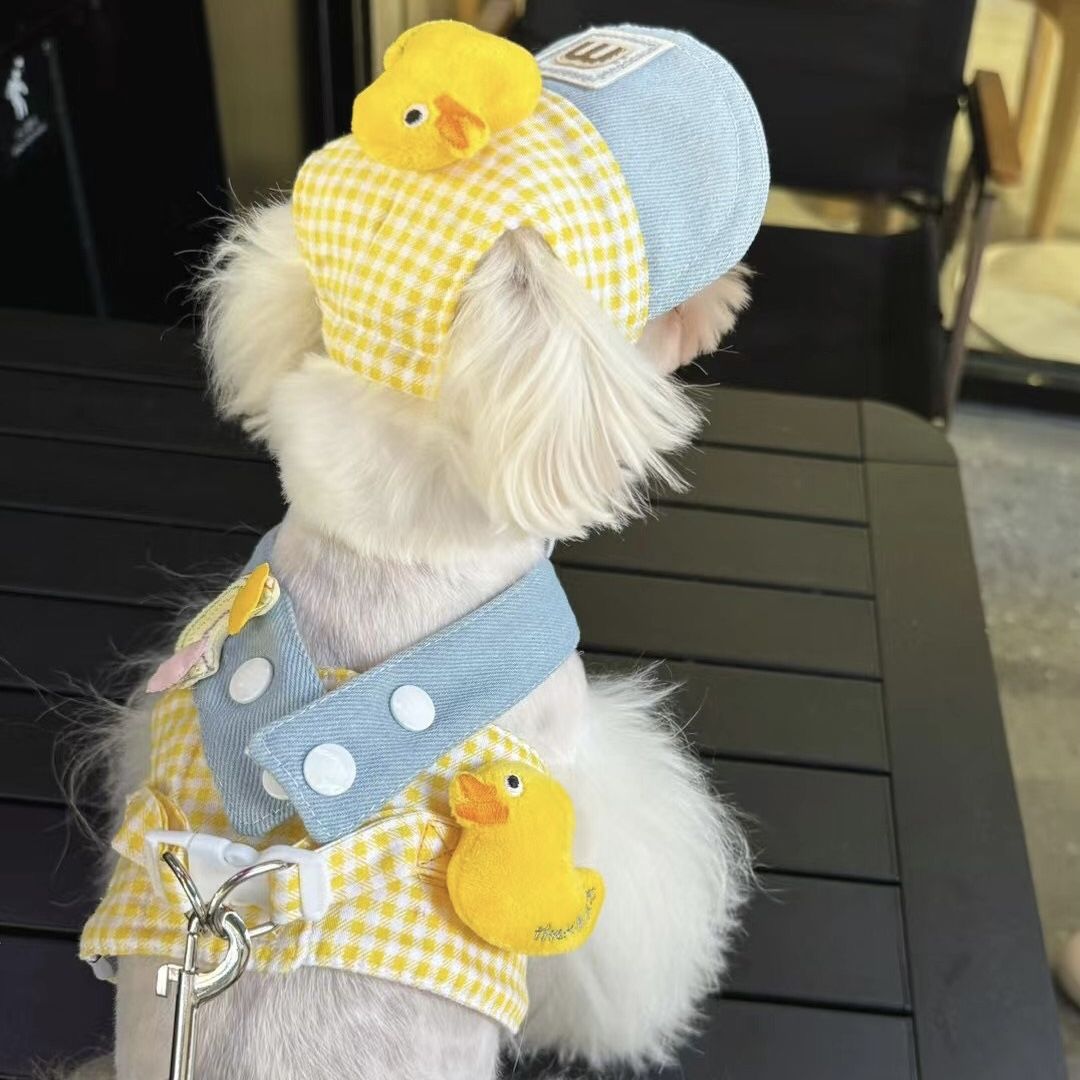 Pet Chest Harness – Adjustable Dog & Cat Harness with Duck Design for Spring Summer