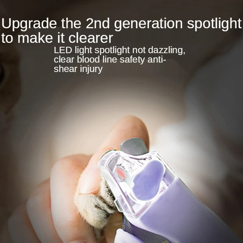 Dog Nail Clipper With LED Light - Anti-Splash Pet Nail Trimmer For Cats & Dogs