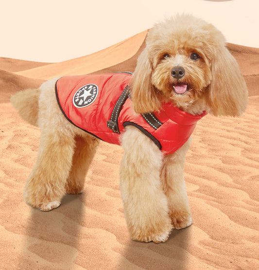Dog Winter Jacket – Waterproof Reflective Dog Harness & Warm Fleece Coat
