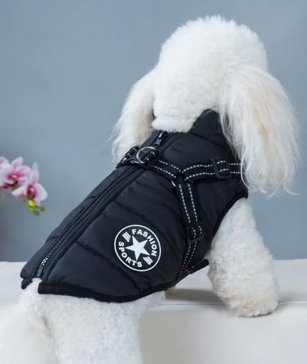 Dog Winter Jacket – Waterproof Reflective Dog Harness & Warm Fleece Coat