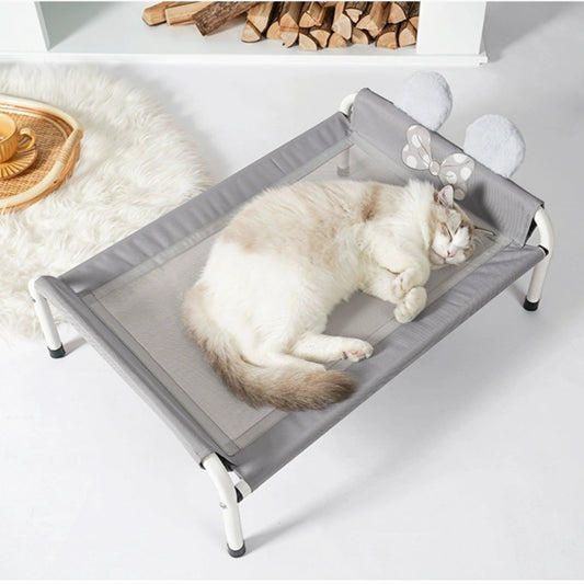 Pet Camp Bed - Breathable Raised Dog Bed With Durable Metal Frame & Rabbit Ears