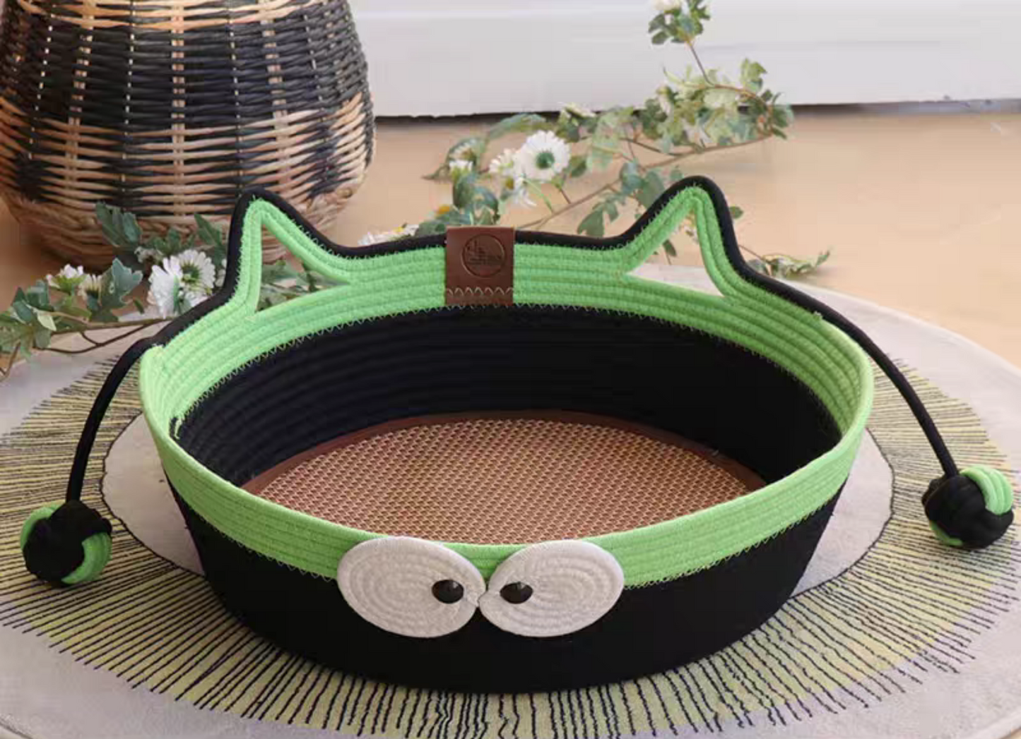 Woven Cat Nest – Durable Summer Pet Bed | Breathable, Lightweight Cat Sleeping Basket