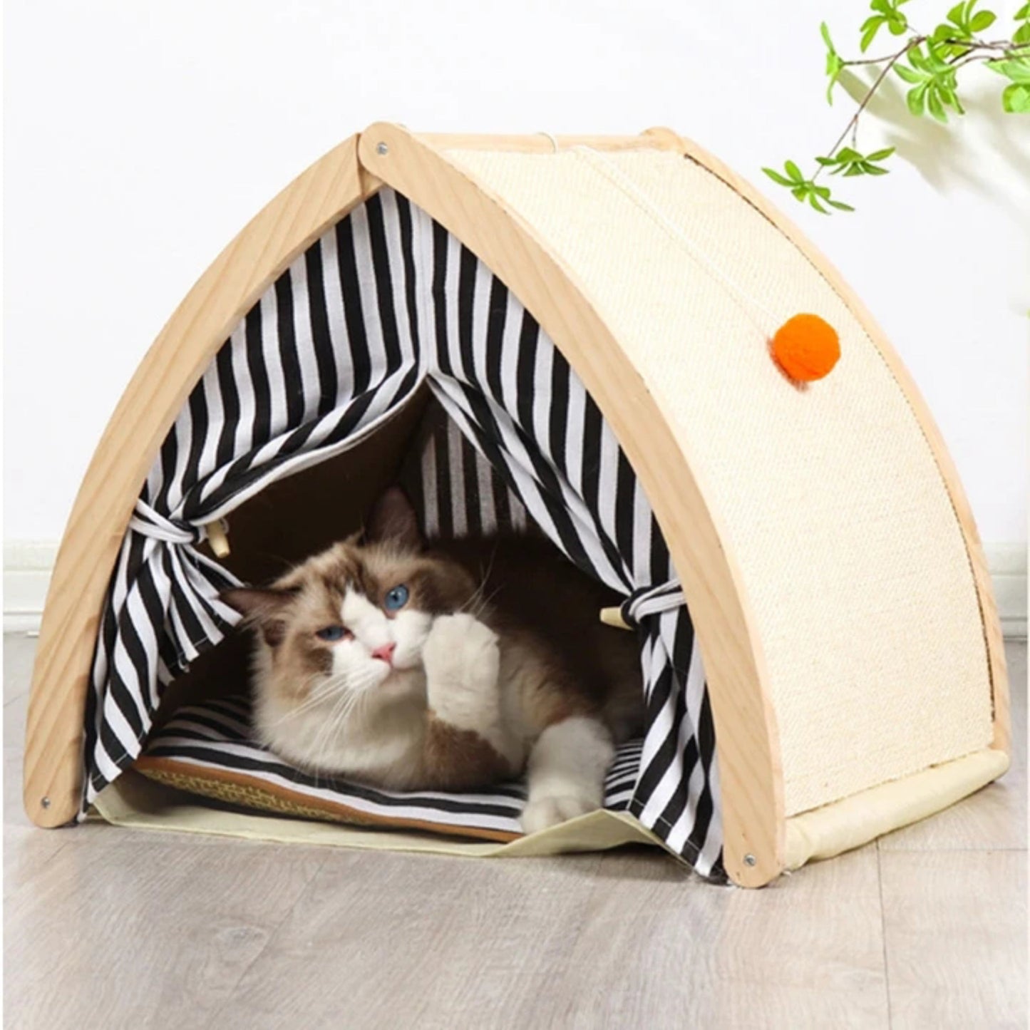 Cat House Tent with Sisal Scratcher - Durable Indoor Cat Shelter & Cozy Hideaway