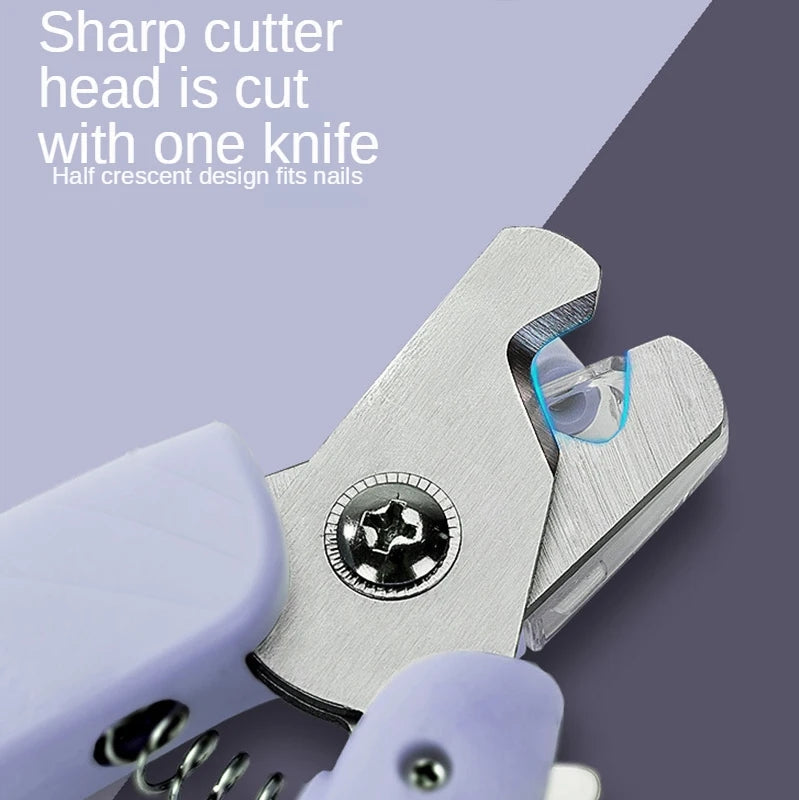 Dog Nail Clipper With LED Light - Anti-Splash Pet Nail Trimmer For Cats & Dogs