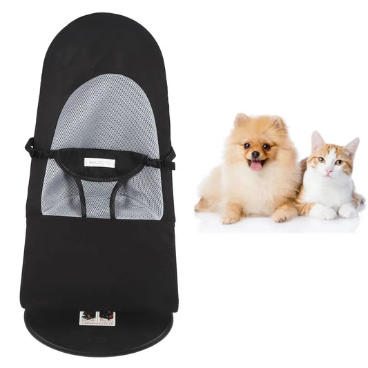Pet Rocking Chair - Adjustable Foldable Dog Seat With Sturdy Steel Frame
