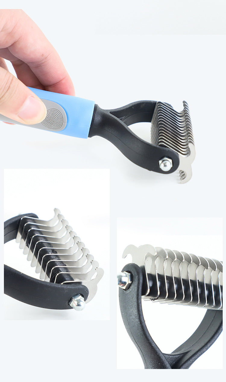 Pet Hair Removal Comb – Self Cleaning Brush | Deshedding Grooming Tool For Cats & Dogs