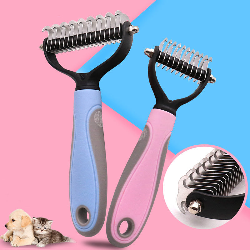 Pet Hair Removal Comb – Self Cleaning Brush | Deshedding Grooming Tool For Cats & Dogs