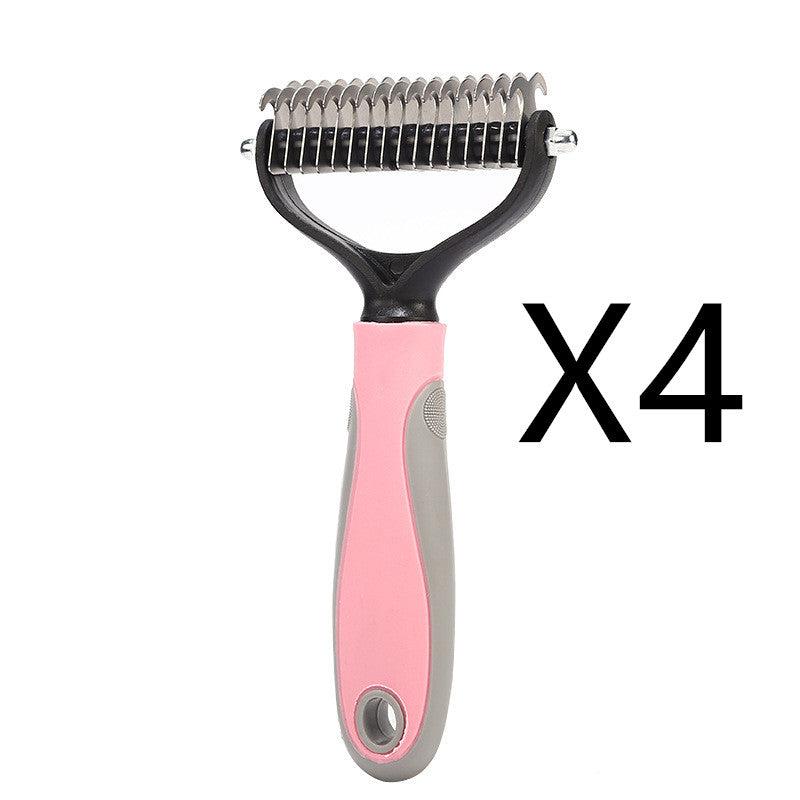 Pet Hair Removal Comb – Self Cleaning Brush | Deshedding Grooming Tool For Cats & Dogs