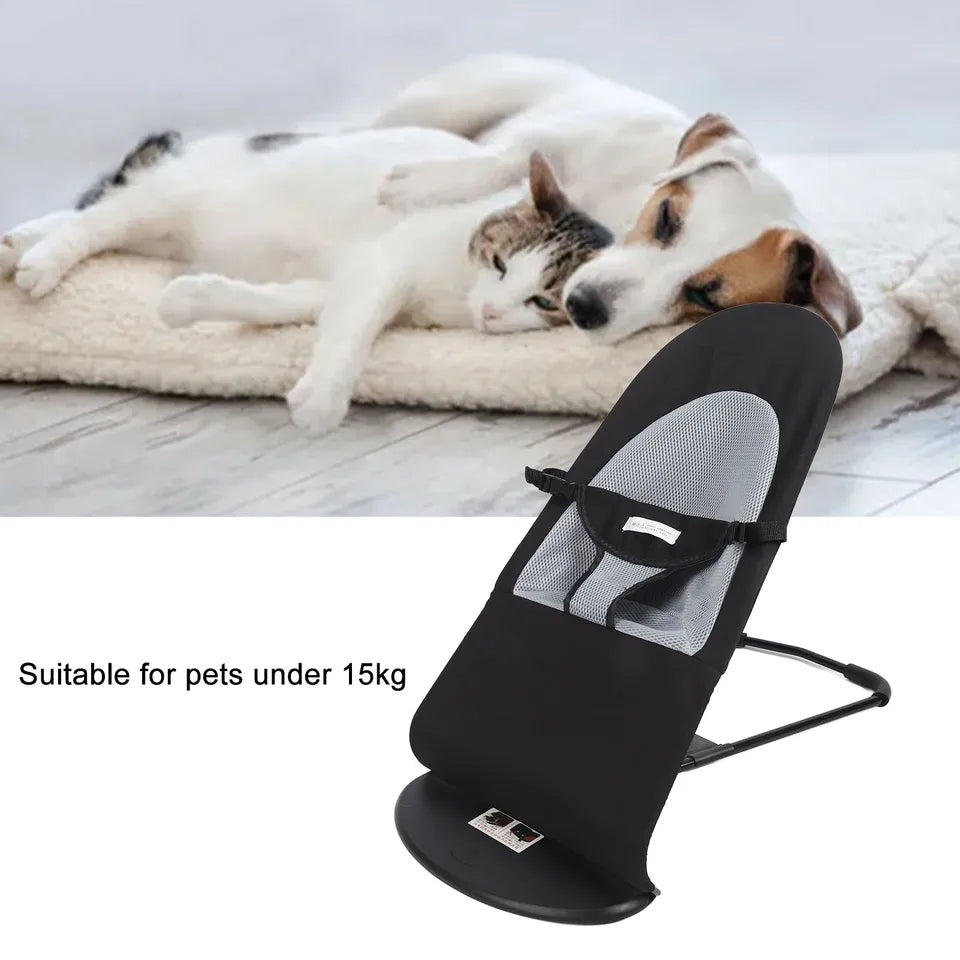Pet Rocking Chair - Adjustable Foldable Dog Seat With Sturdy Steel Frame
