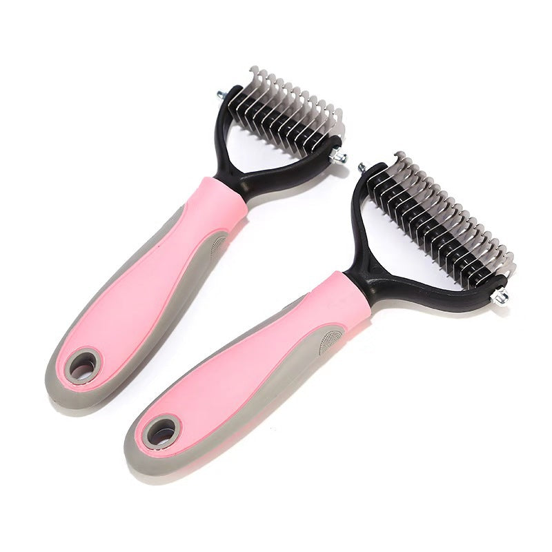 Pet Hair Removal Comb – Self Cleaning Brush | Deshedding Grooming Tool For Cats & Dogs