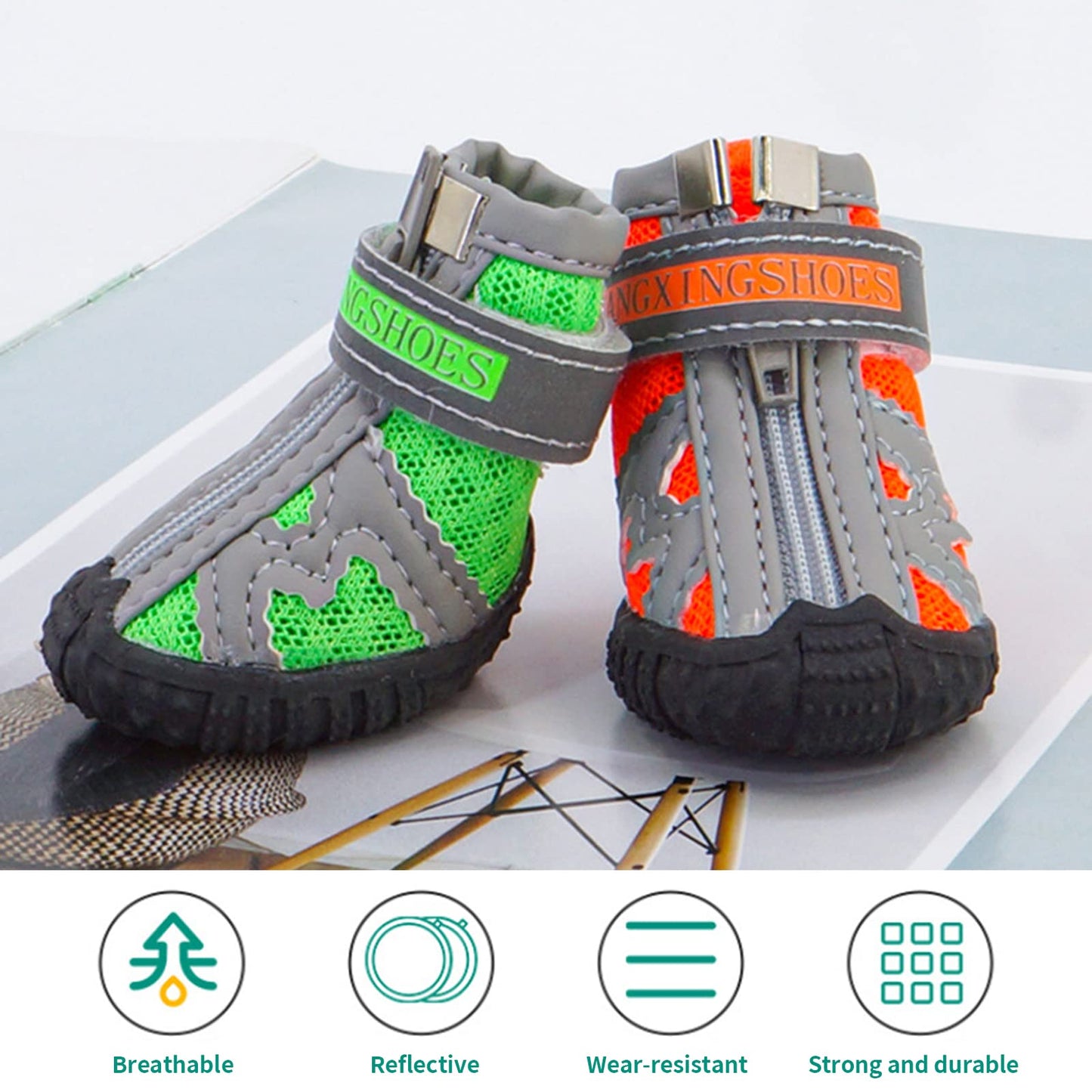 Dog Boots For Hiking – Durable Non Slip Dog Shoes With Adjustable Booties