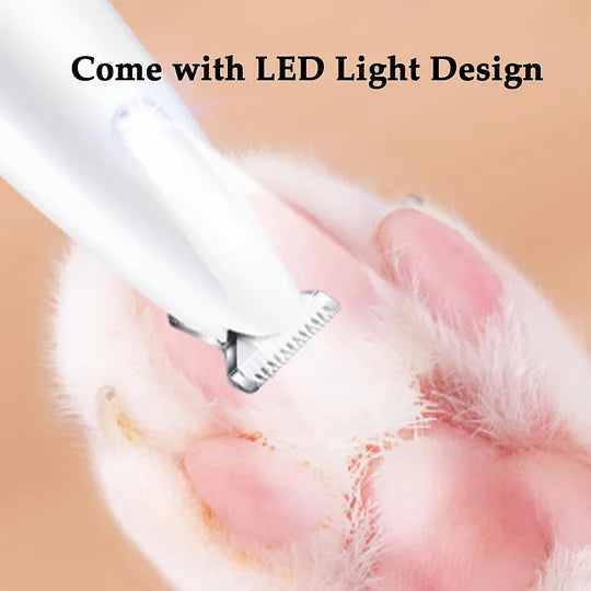 Pet Paw Trimmer - Quiet Pet Clipper with LED Light & Stainless Steel Blade for Small Areas