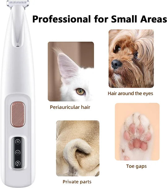 Pet Paw Trimmer - Quiet Pet Clipper with LED Light & Stainless Steel Blade for Small Areas
