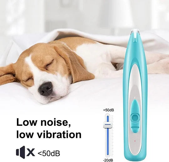 Pet Paw Trimmer - Quiet Pet Clipper with LED Light & Stainless Steel Blade for Small Areas