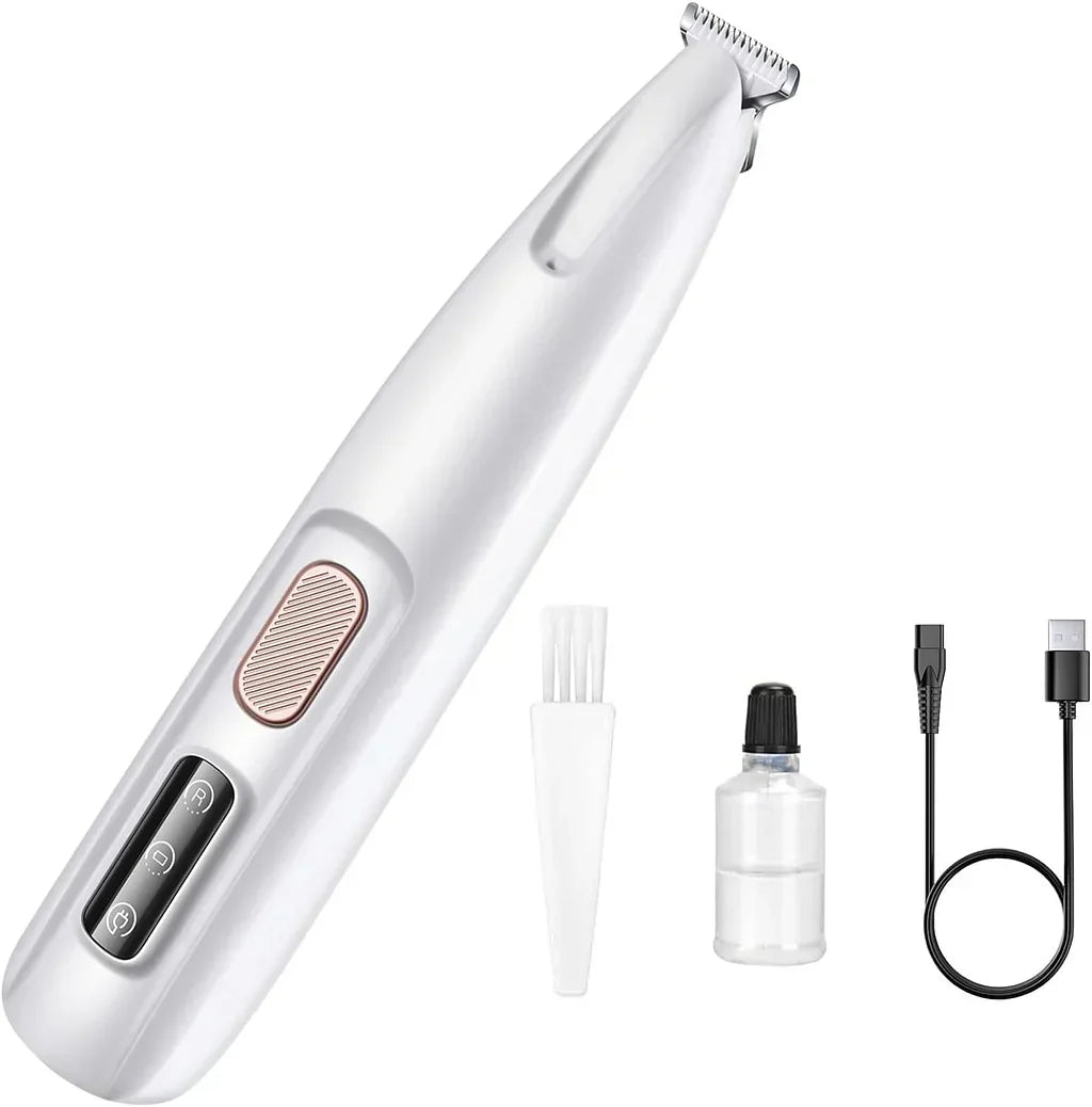 Pet Paw Trimmer - Quiet Pet Clipper with LED Light & Stainless Steel Blade for Small Areas