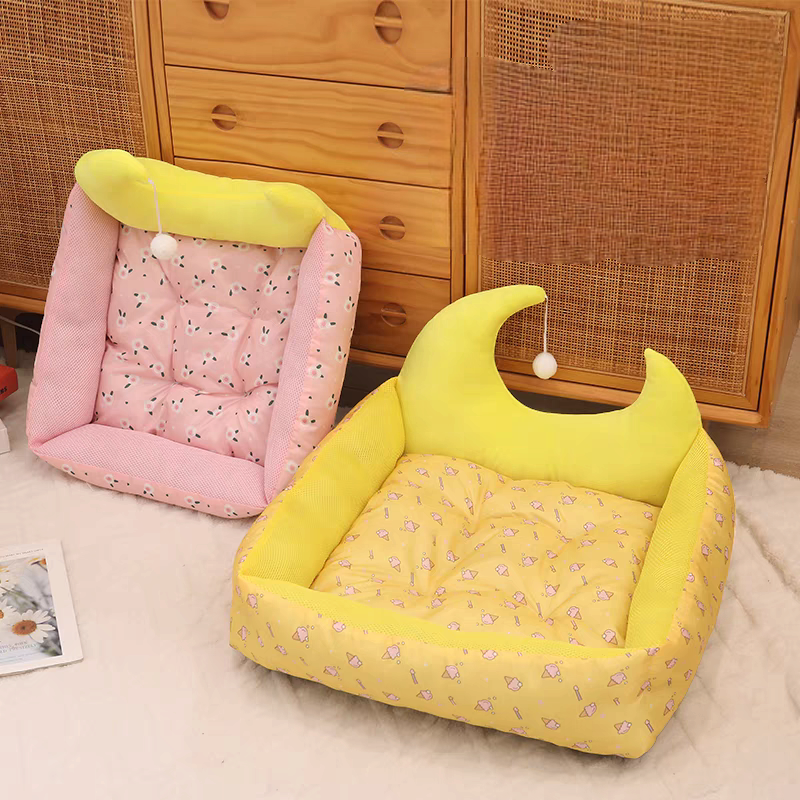 Cool Waterproof Pet Bed - Durable Oxford Cloth Cooling Cat Mattress With Toy Ball