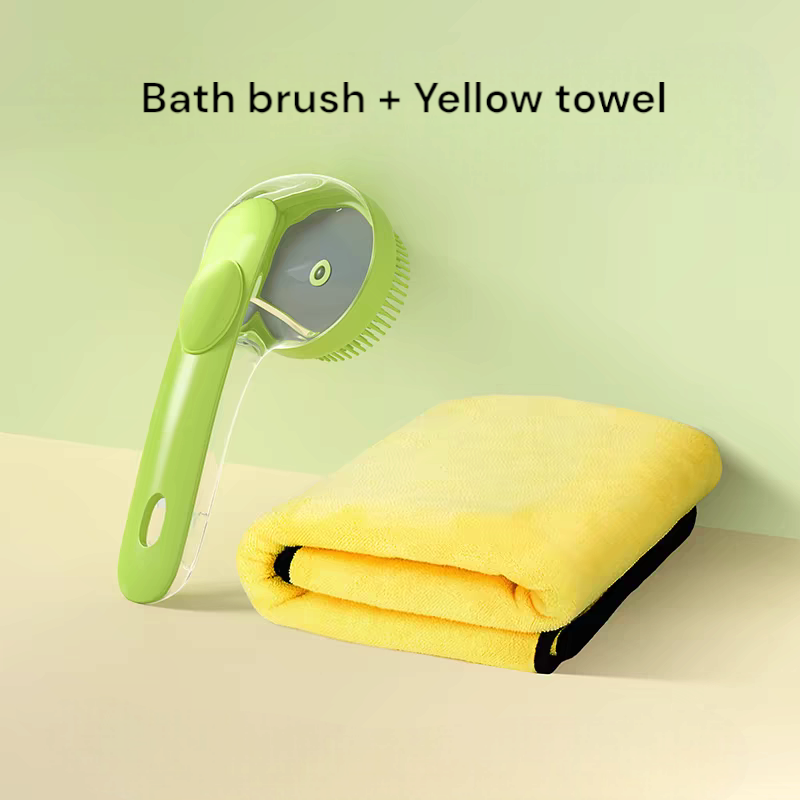 Pet Bath Brush - Long Handle Waterproof Grooming Tool with Comfortable Grip