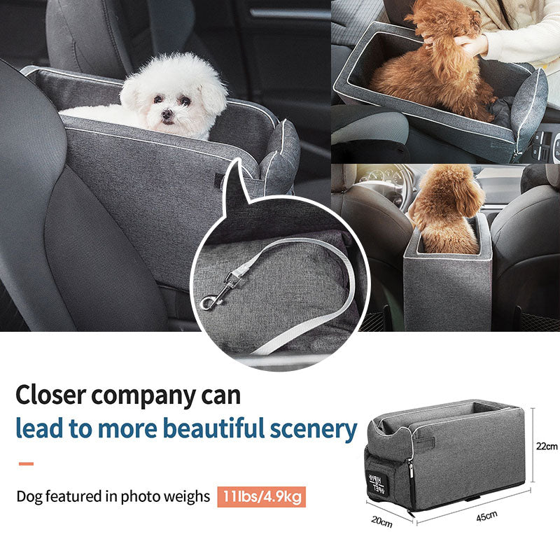 Portable Dog Car Seat – Nonslip Pet Travel Seat With Central Control Safety