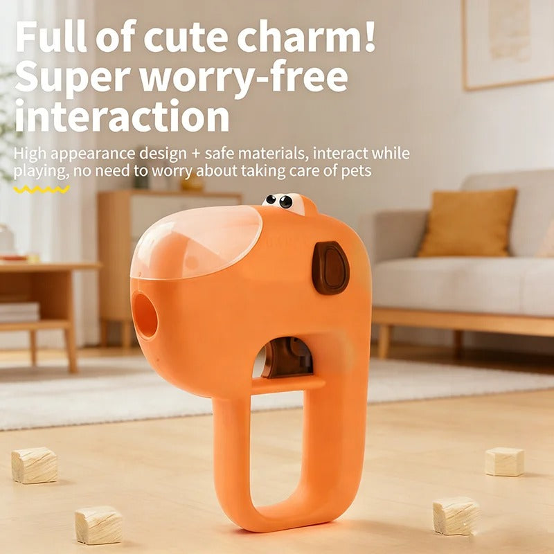 Portable Pet Freeze Dried Treat Launcher Large Capacity Interactive Feeder IQ Training Leaky Food Toy One Click For Dog Cat Play