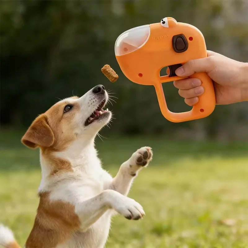 Portable Pet Freeze Dried Treat Launcher Large Capacity Interactive Feeder IQ Training Leaky Food Toy One Click For Dog Cat Play