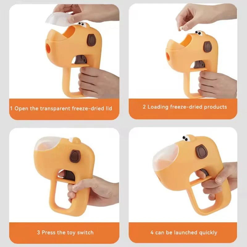 Portable Pet Freeze Dried Treat Launcher Large Capacity Interactive Feeder IQ Training Leaky Food Toy One Click For Dog Cat Play