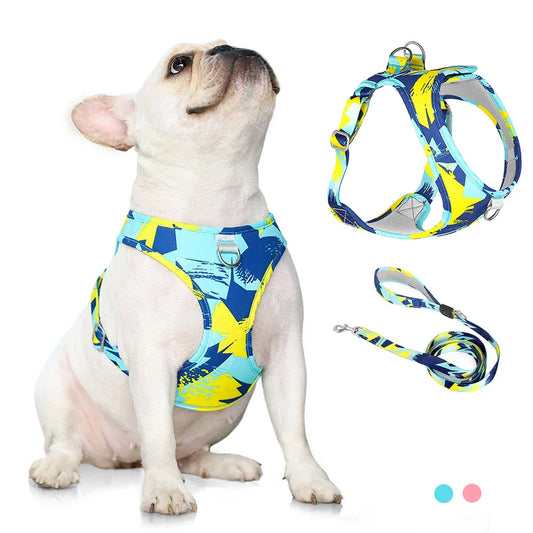 Dog Cat Harness Adjustable Pet Vest – Comfortable Puppy Walking Leash & Secure Straps