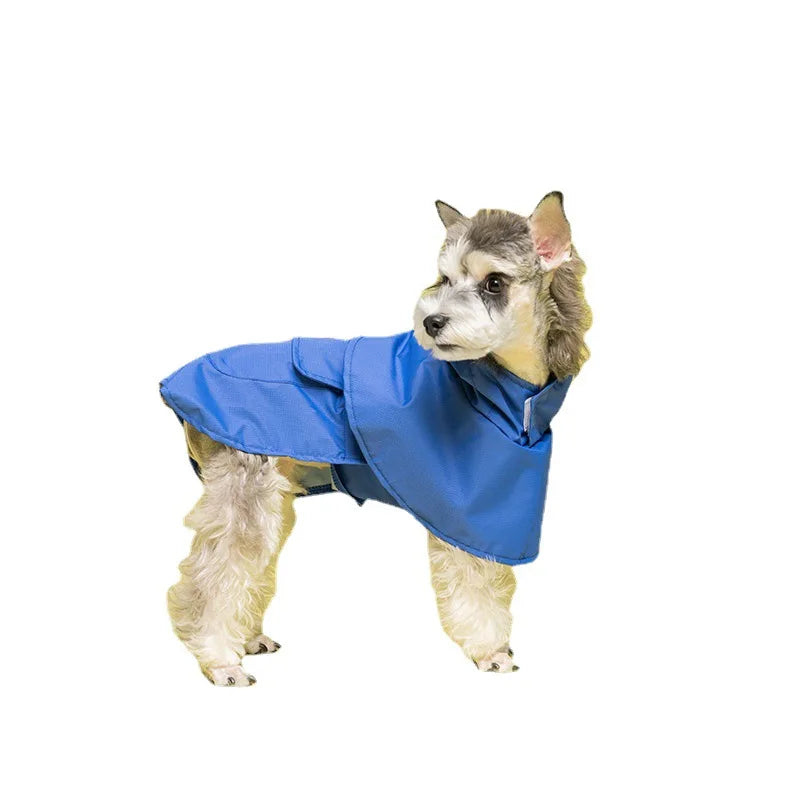 Dog Raincoat - Hooded Waterproof Pet Coat with Striped Design for Small & Large Dogs