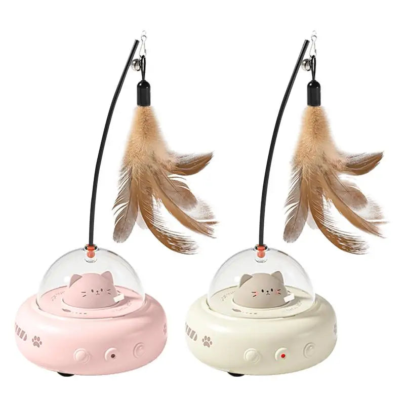 Electric Cat Toy - Interactive Feather Wand Rechargeable Pet Toy for Cat Chasing