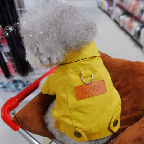 Denim Dog Coat - Small Medium Dog Clothes | Spring Pet Clothing Jacket