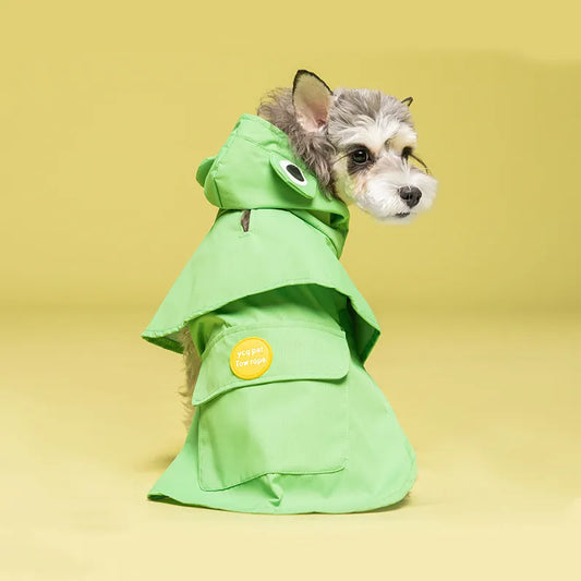 Dog Raincoat - Hooded Waterproof Pet Coat with Striped Design for Small & Large Dogs