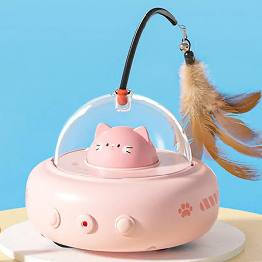 Electric Cat Toy - Interactive Feather Wand Rechargeable Pet Toy for Cat Chasing