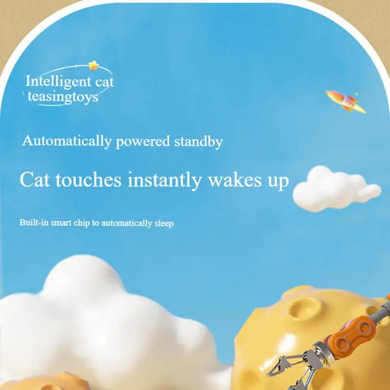 Electric Cat Toy - Interactive Feather Wand Rechargeable Pet Toy for Cat Chasing