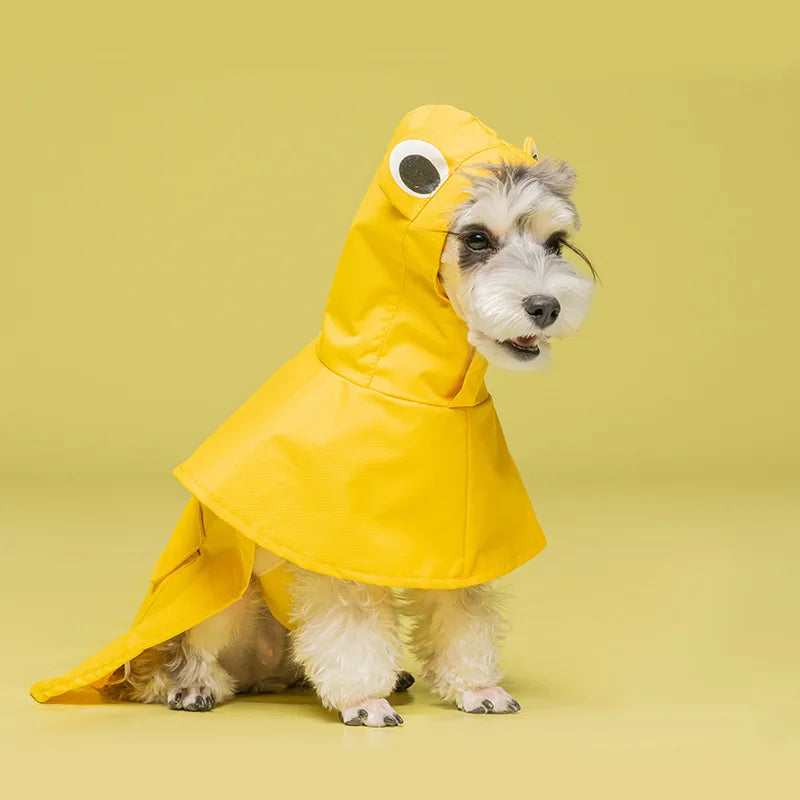 Dog Raincoat - Hooded Waterproof Pet Coat with Striped Design for Small & Large Dogs