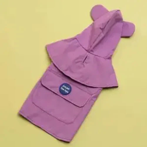 Dog Raincoat - Hooded Waterproof Pet Coat with Striped Design for Small & Large Dogs