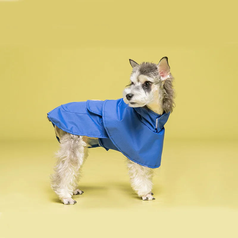 Dog Raincoat - Hooded Waterproof Pet Coat with Striped Design for Small & Large Dogs