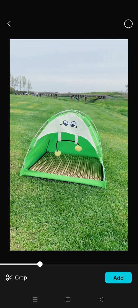 Pet Sun Protection Tent – Portable Dog Sun Umbrella & Elevated Bed Shade